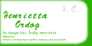 henrietta ordog business card