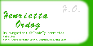 henrietta ordog business card